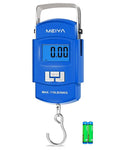 MEIYA Fish Scale 110lb Portable Luggage Scale Travel Digital Hanging Scale with Hook, Fishing Gifts for Men, Weighing Tool for Suitcases & Fish, Includes 2 AAA Batteries, Backlit LCD Display (Blue) by MEIYA