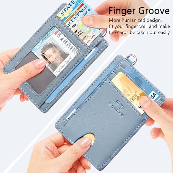 FurArt Slim Minimalist Wallet RFID Credit Card Holder for Men | slim minimalist compact rfid id window thin - Image 3