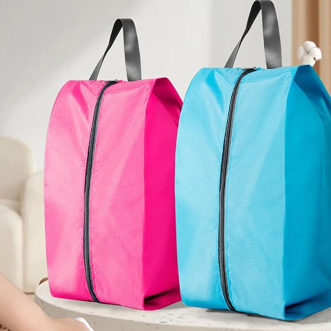 5Pcs Large Travel Shoe Bags Portable Travel Gifts Shoe Organizer with Zipper Closure, Waterproof Nylon Shoe Storage Organizer with Handle Travel Bags For Men and Women, Blue - Image 5