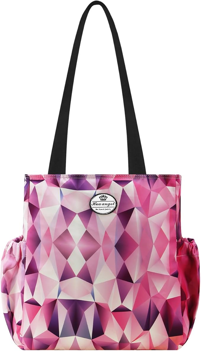 HUA ANGEL Floral Tote Bag - Casual Shoulder Bag Daily Tote Bag with Zipper Gym Travel Shopping Work Handbag for Women by Huaangel