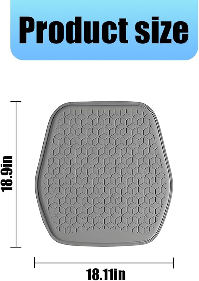 Zpana Gel Car Seat Cushion, Non-Slip Breathable Pad for Driving, Gray | Comfortable Automotive Chair Protector Pad, Vehicle Interior Mat Cover Accessories, Universal for SUV Sedan Truck - Image 2