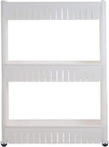 Lavish Home 3 Tier Shelf Rolling Cart, White, 19.5” x 5” x 28” by LavishHomeCollection
