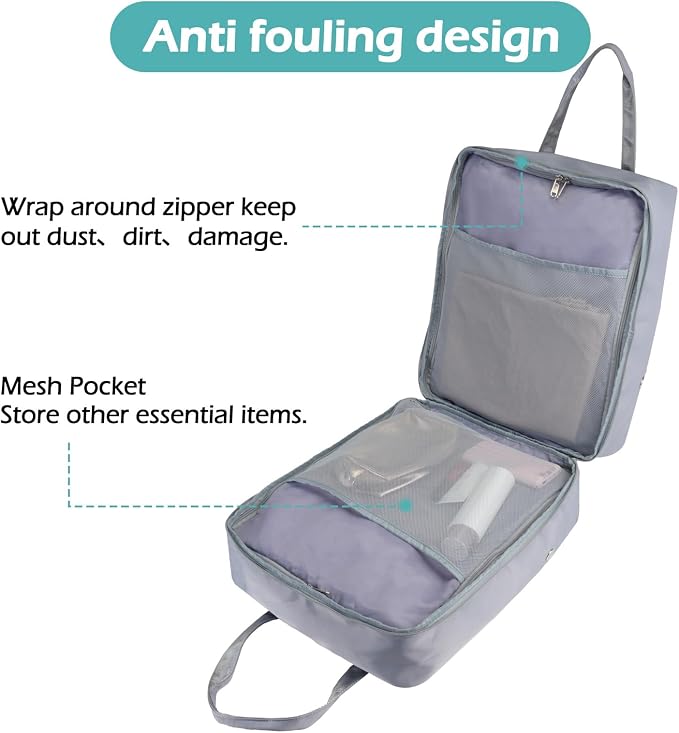 Shoe Bags for Travel, Travel Shoe Bags for Packing, Portable Storage Bag | Shoe Bags with Handle, Water-resistant, Ventilation Holes, Travel Luggage Shoe Bag for Women Men Holds 6 Pair of Shoes - Image 7