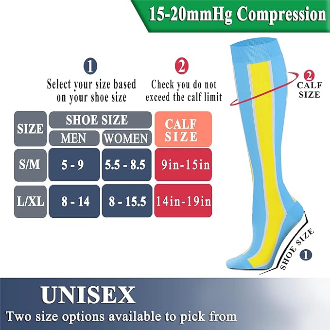 QUXIANG Copper Compression Socks for Women & Men Circulation (8 Pairs) - Best for Running Athletic Cycling - 15-20 mmHg - Image 6