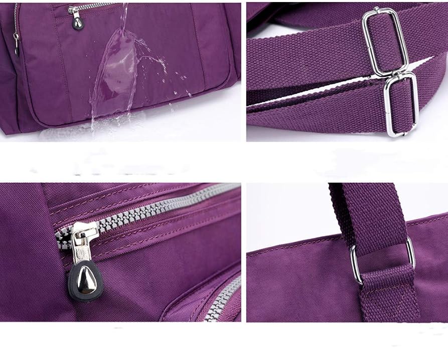 Multi Pocket Nylon Totes Handbag Large Women's Shoulder Bag Travel Purse - Image 2