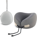 Travel Neck Pillow for Airplanes, Cars and Offices Comfortable Rest Sleep Neck Pillow for Travel,Portable oldable Donut Pillow-Grey and Ivory White (Grey) by Unknown