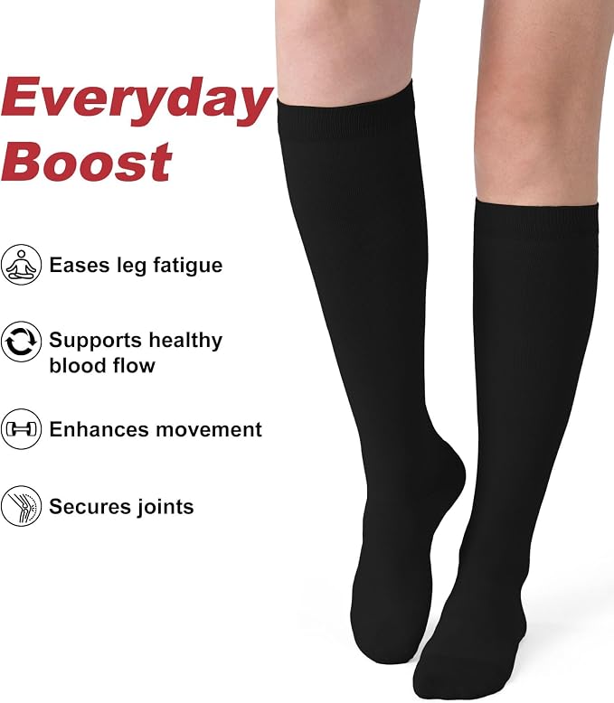 Compression Socks for Women Men 15-20 mmHg Knee High Support for Nurses, Travel, Pregnancy, Athletic - Image 3