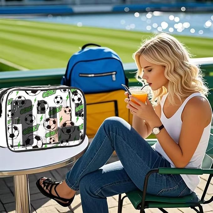 TSA Approved Toiletry Bag 2Pcs,Clear Travel Bags for Toiletries | Soccer 2Pack,Carry on Airport Airline Compliant Bag,Black - Image 5