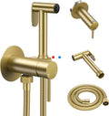 Arofa Built-in Hot and Cold Bidet Sprayer, Warm Water Bidet, Brushed Gold | Wall-Mounted Design, Dual Control Modes, Leak-Free Bidet Hose, Feminine/Baby/Pet Wash, Cloth Clean & Rinse, Stainless Steel by AROFA