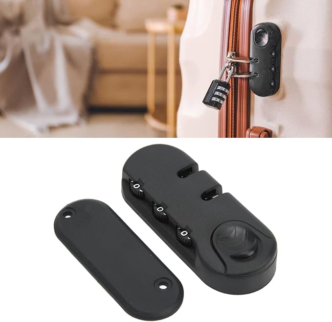 Zinc Alloy Luggage Lock - 3 Digit Suitcase Password Lock, Frosted Black Appearance for Travel - Image 3