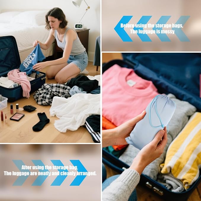 Microfiber Drawstring Bags, Multi-Size Soft Protective Pouches for Shoes, Ski Goggles, Sunglasses, Handbags & Camera Lenses - Image 5