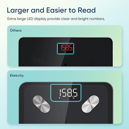 Etekcity Smart Scale for Body Weight, Body Fat and BMI, FSA Eligible | HSA Eligible, Bathroom Scale with Muscle Mass, Accurate Bluetooth App Sync, LED Display and Tempered Glass - Image 5