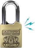 Alarm Padlock - Anti-Theft Heavy Duty Security Alarm Lock - 120db Alarm Sound - Weather Proof for Door Storehouse Truck with 4 Keys (10mm) Bronze by GreatYYT