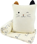 3-in-1 Cat Travel Blanket and Pillow Set for Kids | Soft Snuggle Pillow with Hand Warmer, 40x60 Inch Cute Cat Blanket, Compact for Travel, Camping, Home and Office by VigorSpring
