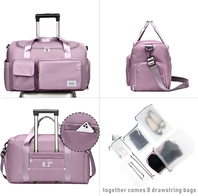 NPBAG Women Travel Duffel, Multi Functional Large Expandable Weekender Carry-on Tote, Gym Workout Overnight Bag, Mommy Hospital Bag for Labor and Delivery - Image 2