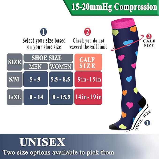 QUXIANG Copper Compression Socks for Women & Men Circulation (8 Pairs) - Best for Running Athletic Cycling - 15-20 mmHg - Image 6