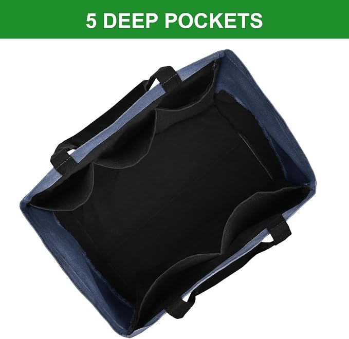 Canvas Reusable Grocery Bags Heavy Duty, 8.3 gal Foldable Large Tote Bag with Handles, Holds 60 lbs Canvas Shopping Bags, 3 Pack - Image 3
