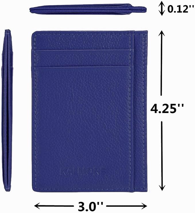 KALMORE womens Credit Holder Genuine Leather Slim Minimalist Card Case Wallet, Black With Id Window - Image 4