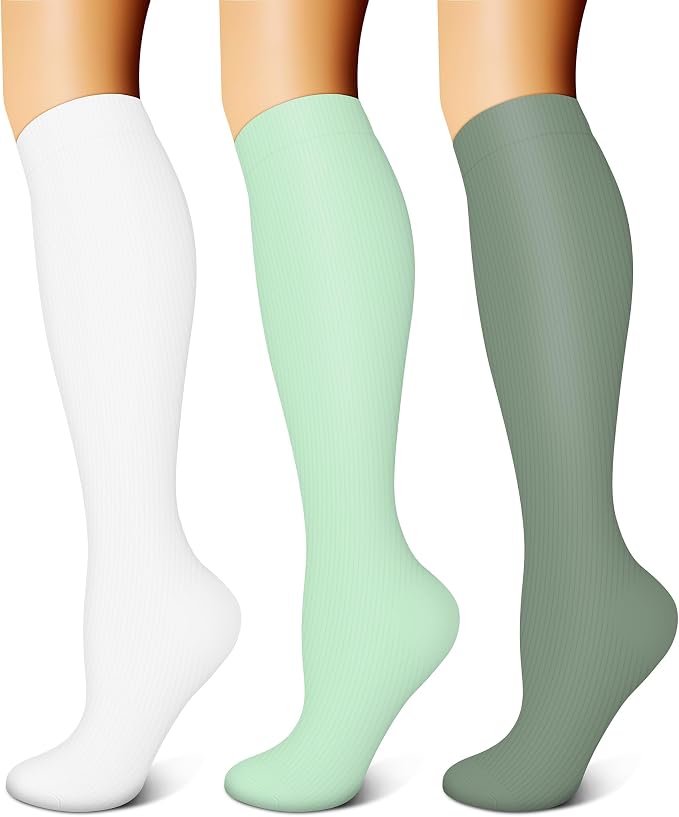 FEYHAY Copper Compression Socks (3 Pairs) 15-20 mmHg Circulation is Best Athletic & Daily for Men & Women, Running, Climbing by FEYHAY