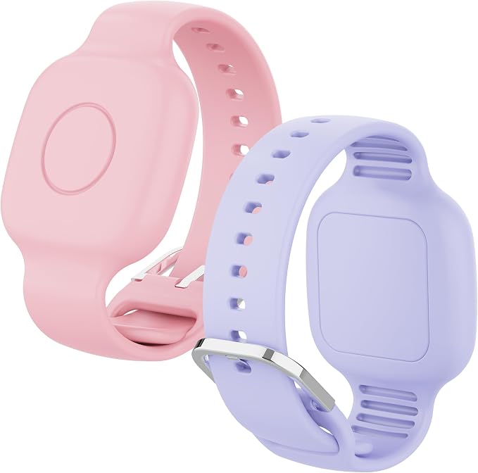 Waterproof Silicone Bracelet for Tile Mate 2024/2022, Hidden GPS Tracker Holder for Kids, Teens & Elderly, Adjustable Anti-Lost Wristband, Durable, Lightweight, Comfortable Fit – Pink/Purple by SkyArmorCase