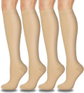Aoliks Compression Socks for Women and Men 4 Pairs, Mild Support | Long Knee High Stockings for Nurses Running Travel Flying Pregnancy Athletic 15-20 mmHg by Aoliks