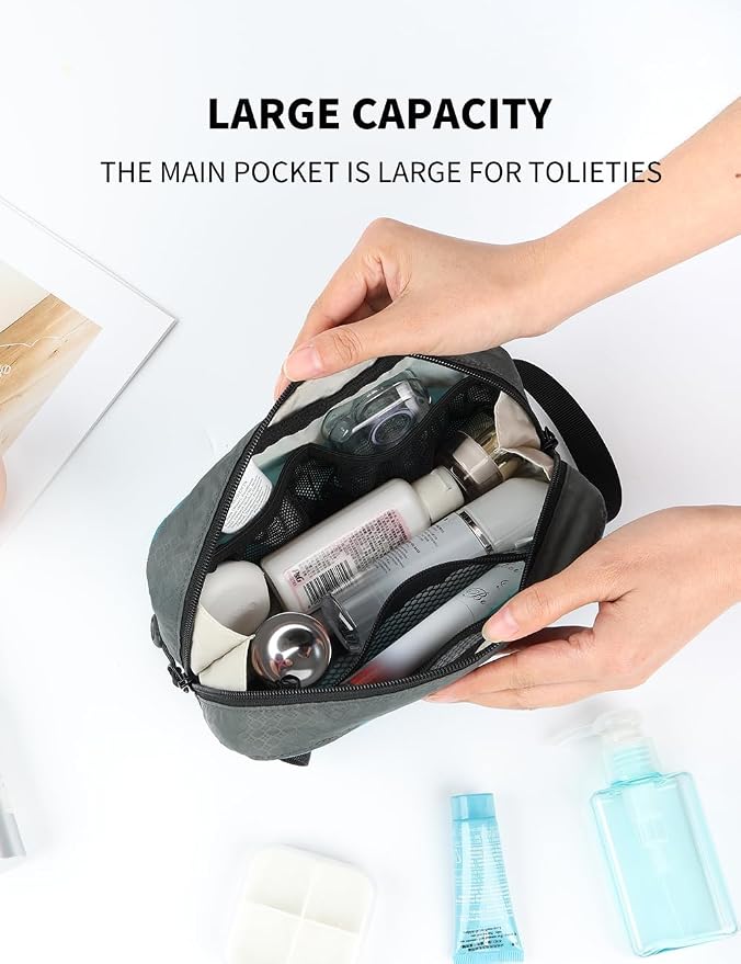 GOX Travel Small Toiletry Bag for Men Nylon Dopp Kit Medicine Bag Travel Organizer Pouch Shave Kits for Teens Toiletry Essentials Bathroom Compact (Peacock, 7.9 * 3.7 * 2 Inches) - Image 4
