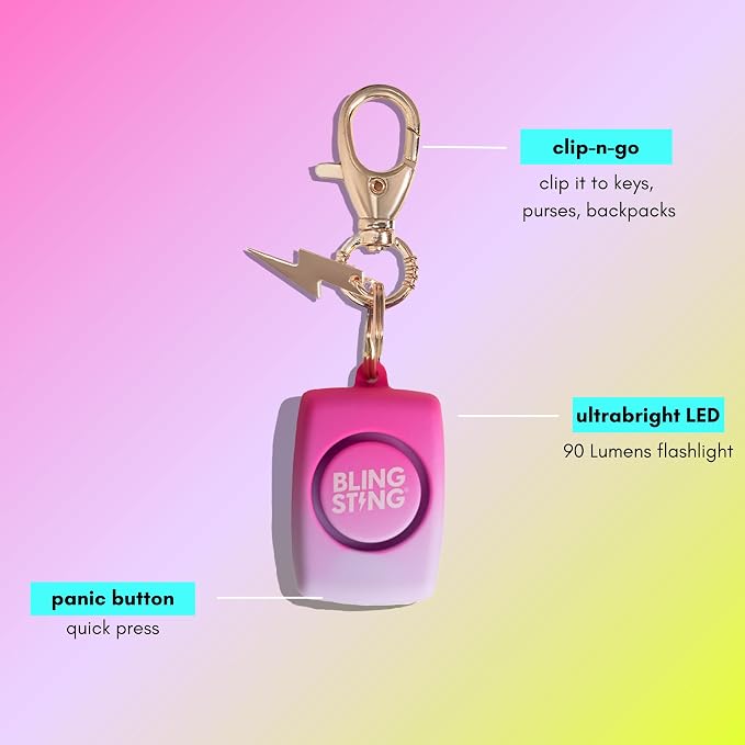 Mini Personal Safety Alarm for Women - 125 Decibel Loud Self Defense Alarm - LED Light & Keychain Clip - Image 2
