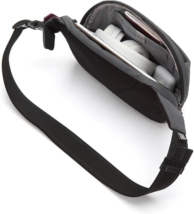 Pacsafe Vibe 100 4 Liter Anti Theft Fanny Pack-Fits 7 inch Tablet Waist, Slate - Image 3