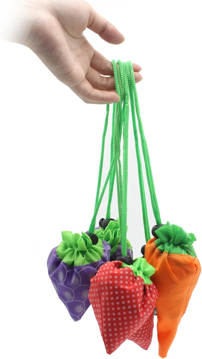 20Pack Reusable Shopping Bags Bulk Foldable Portable Reusable Grocery Bags | Lightweight Polyester Grocery Shopping Tote Bag,Reusable Grocery Bags Foldable Machine Washable Shopping Bags(Fruit) - Image 2