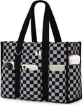 Becokan Large Tote Bag for Women Waterproof with 12 Pockets Top Zipper Closure Utility Teacher Nurse Bags for Work School by BecokanBeachBagSpecialist