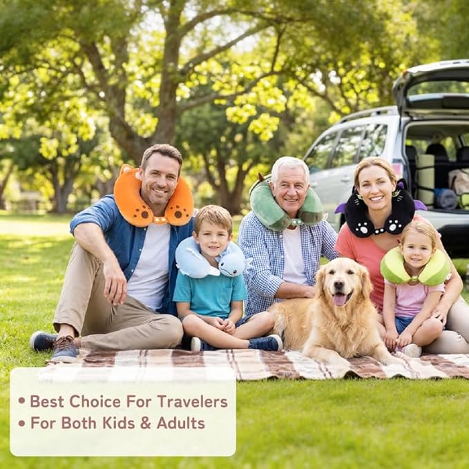 Kids Travel Neck Pillow for Ages 3-8 with Memory Foam, Red Panda | Removable cover, 13 in neck size, machine washable, hidden zipper, head and chin support, car seat and airplane use - Image 8