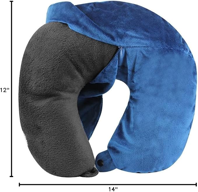 Washable Travel Neck Pillow Cover - Blue - Image 6