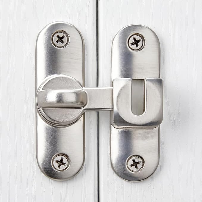 10 Packs Silvery 90/180 Degree Barn Door Latches,Flip Gate Lock | Zinc Alloy Flip Gate Latches,Right Angle Door Lock,for bedroom,garage,sliding door,window,cabinet,drawer,pet enclosures - Image 4