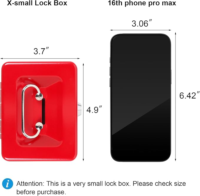 Small Cash Box with Lock and Slot - Jssmst Metal Coin Bank Piggy Bank for Adults and Kids, Red(SMCB0303N) - Image 2