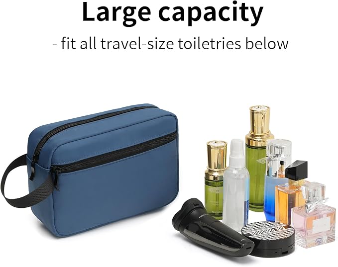 Travel Toiletry Bag for Men & Women, Hanging Cosmetic Organizer | Water-Resistant Fabric, Sturdy Handle, Lightweight Dopp Kit – Bathroom Toiletries, Makeup, Shaving, Grooming & Accessories - Image 4