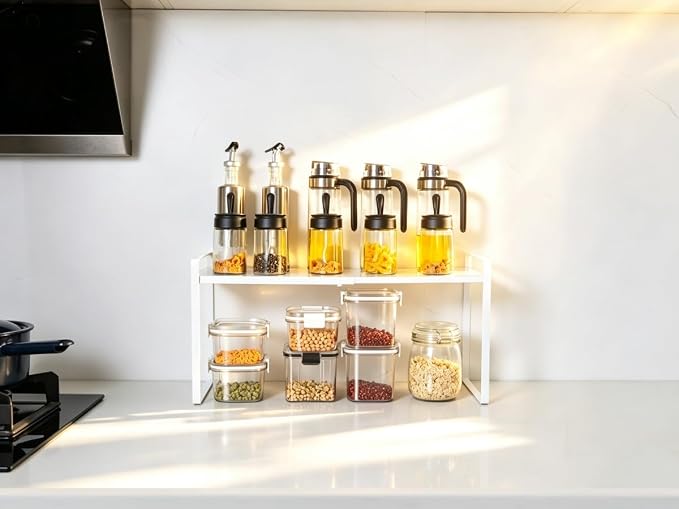 Expandable Cabinet Shelf Organizer Riser for Kitchen Cupboard Under Sink | Expandable, metal , suitable for cabinets, countertops, under-sink areas, and storage rooms - Image 4