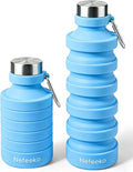 Nefeeko Collapsible Water Bottle, 27oz Reuseable BPA Free Silicone Foldable Water Bottles for Travel Gym Camping Hiking, Portable Leak Proof Sports Water Bottle with Carabiner | Foldable Water Bottles for Travel Gym Camping Hiking, Portable Leak Proof ... by Nefeeko