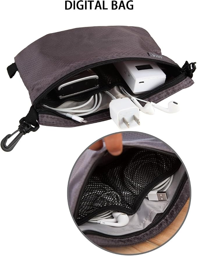 GOX Small Toiletry Bag for Men Bulk Cosmetic Bag Dopp Kit Carry On Zipper Pouch Organization Nylon Packing Sack Wate Repellent(Grey) - Image 5