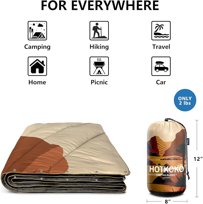 Camping Blanket,Puffy Printed Camp Blankets Lightweight Packable for Outdoor Camping,Traveling, Stadium, Hiking, Picnics - Image 4