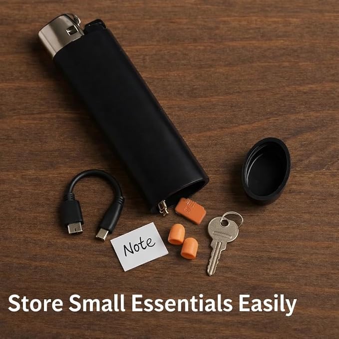 IN SELECT Lighter Diversion Safe Stash, Hidden Storage Compartment Secret Compartment Container for Jewelry, Travel, Camping, and Everyday Carry (No spark, No flame) One piece in Black - Image 9