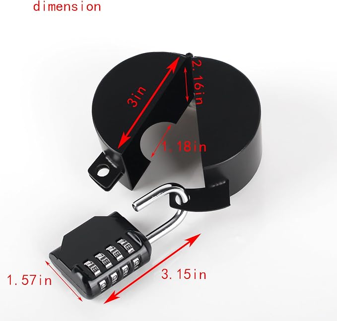 Door Knob Lock Out Device, Metallic Black，Without Drilling(Password Lock) Door Handle Lock,Cover to Disable The Doorknob/Faucet, Prevents Turning of Door Knob and Access to Keyhole，Childproof - Image 3