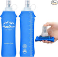 Flexible Running Bottles - Two Pack: 500ml/17oz, Foldable, BPA/PVC Free Soft Flask for Hydration Vests and Running Packs,Collapsible Leak-proof Pocket Bottle for Jogging, Hiking, Cycling, Climbing by Unknown