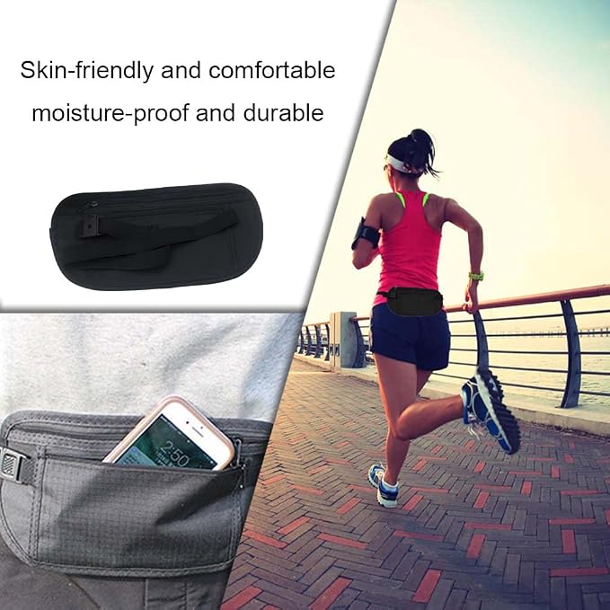 Travel Money Belt, Passport Holder, Fanny Pack for Women Men, Waterproof Travel Wallet Hidden Waist Bag Outdoor Bum Bag for Cash, Credit Card, Travel Documents and Mobile Phone - Image 4