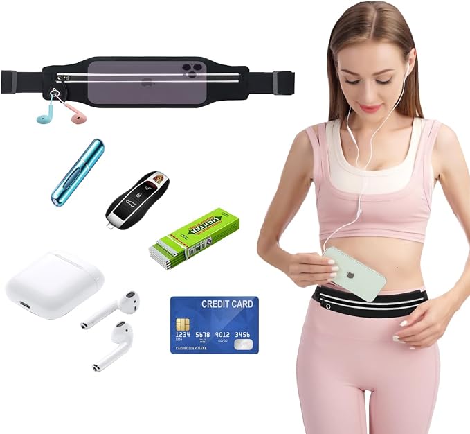 Slim Running Belt Fanny Pack for Men Women, Running Hiking Cycling Phone Holder, Reflective Runners Pouch Waist Pack for Workout, Money Belt, Running Gear Accessories Gift【Fits All Size Phones】 - Image 2