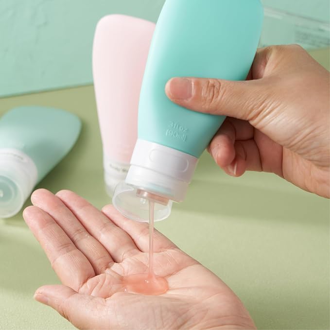 INSFIT Travel Bottles for Toiletries, TSA Approved 3oz Travel Size Containers, BPA Free Leak Proof Squeezable Silicone Tubes for Shampoo Conditioner Lotion Body Wash with Labels - Image 4
