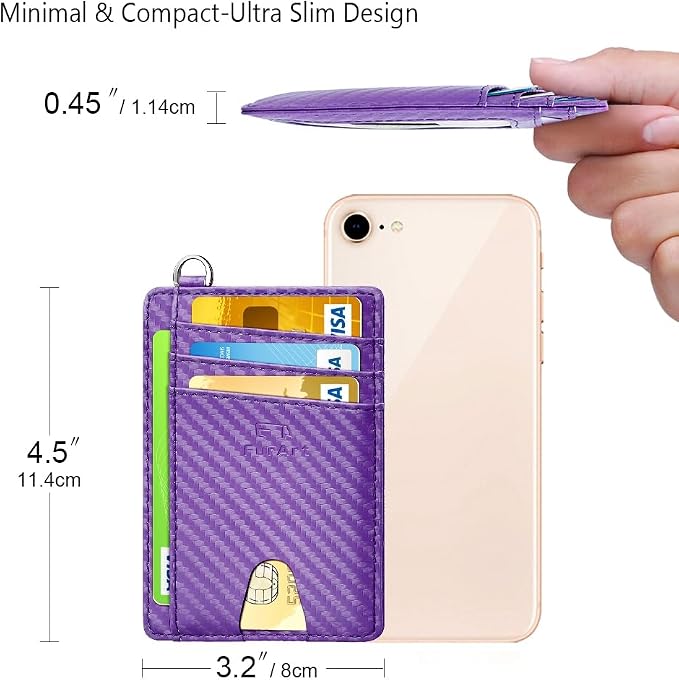 FurArt Slim Minimalist Wallet RFID Credit Card Holder for Men | slim minimalist compact rfid id window thin - Image 7