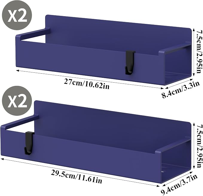 HuggieGems 4 Pack Magnetic Spice Rack Organizer for Refrigerator and Oven, Dark Blue Fridge Organizers and Storage for Kitchen - Image 8