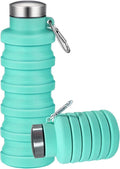 Collapsible Water Bottles,16oz Capacity Portable Reusable Silicone Water Bottle,Leak-proof,with buckle,foldable storage,Lightweight Durable for Fitness,Cycling,Sports,Camping,Hiking，Green by Unknown