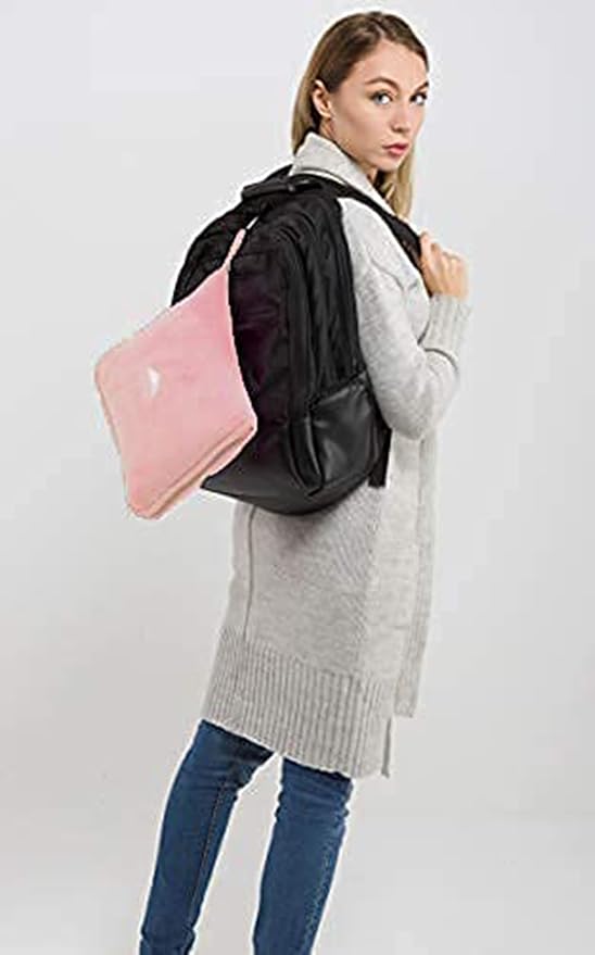 BlueHills Premium Soft Travel Blanket Pillow Airplane 2 in 1 - Light Pink | Large Travel Size Blanket Throw in Compact Case, Long Flight Essentials, Lightweight & Portable, Carry on Airplane Comfort - Image 6