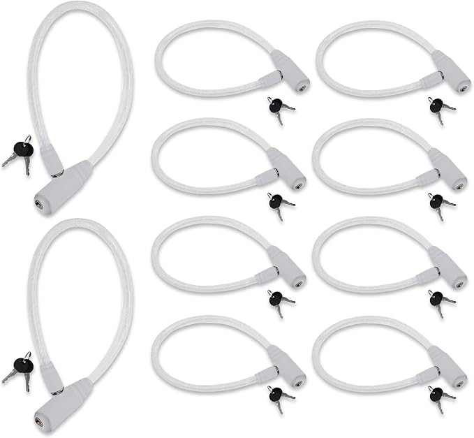 Child-Proof Refrigerator Lock for Kids & Adults - Lock for French Door Fridge and Cabinet (Regular, White, 10 Pack Keyed Alike) by UrbanAugust